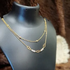Double chained statement necklace_ American diamonds_ anti tarnish