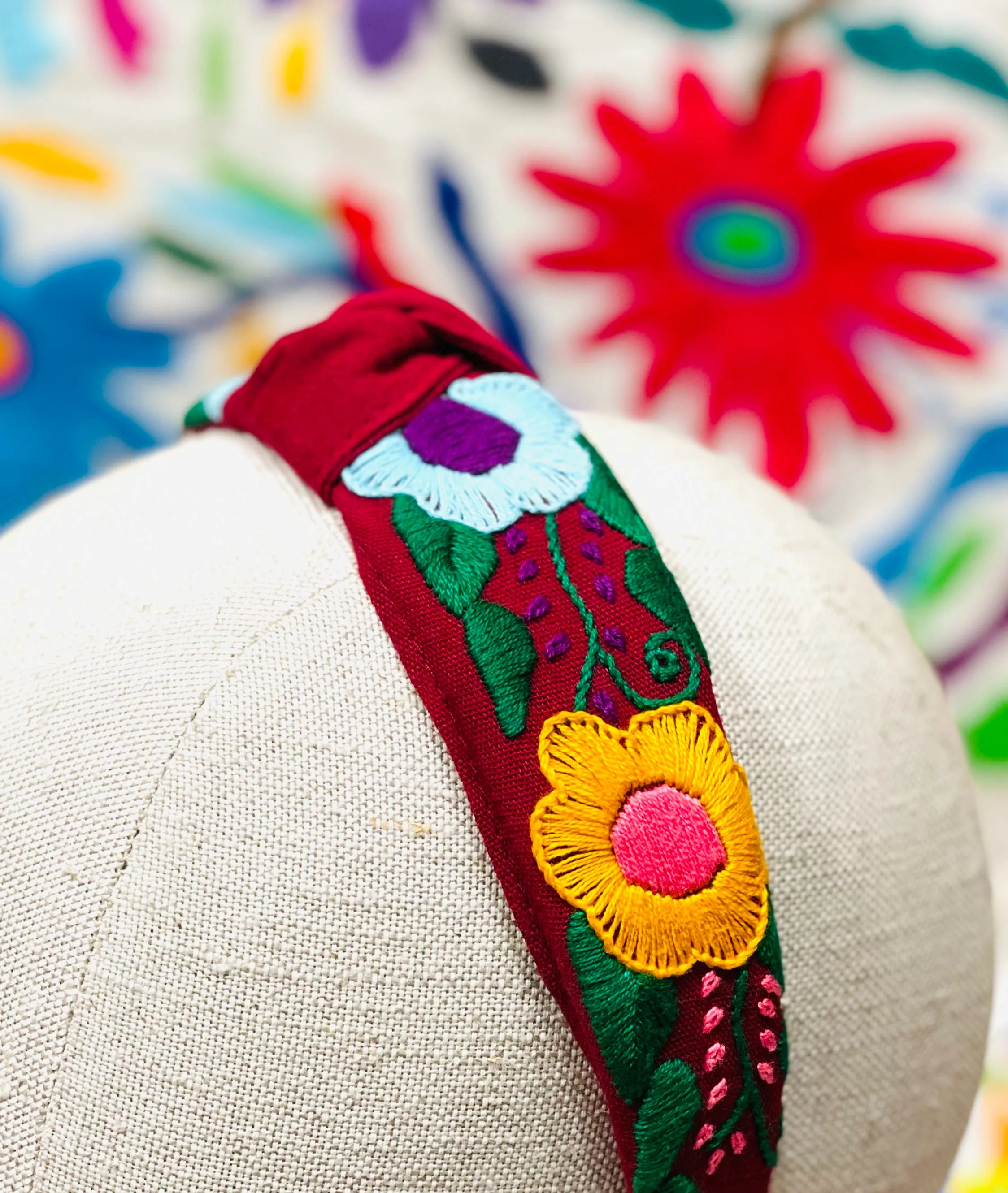 Embroidered Floral Headband -- Chiapas, Mexico
