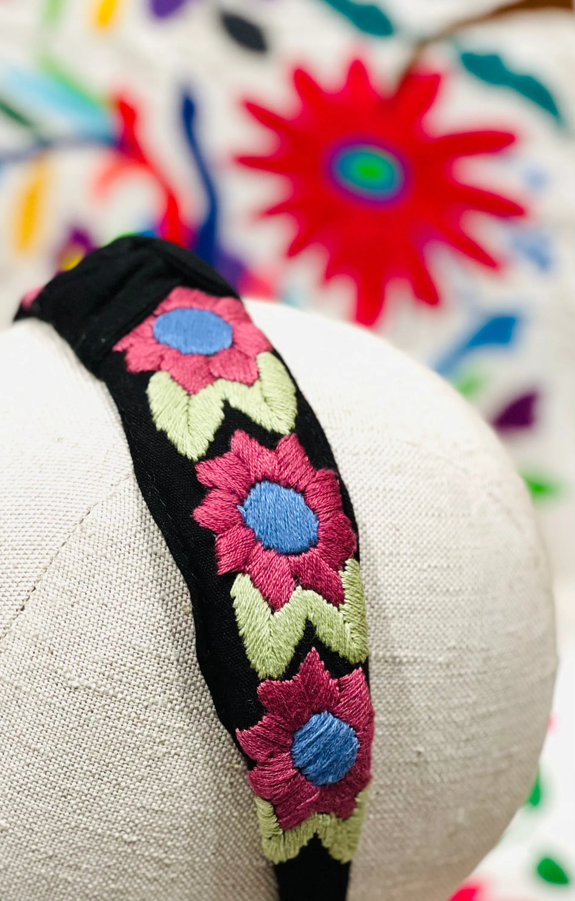 Embroidered Floral Headband -- Chiapas, Mexico