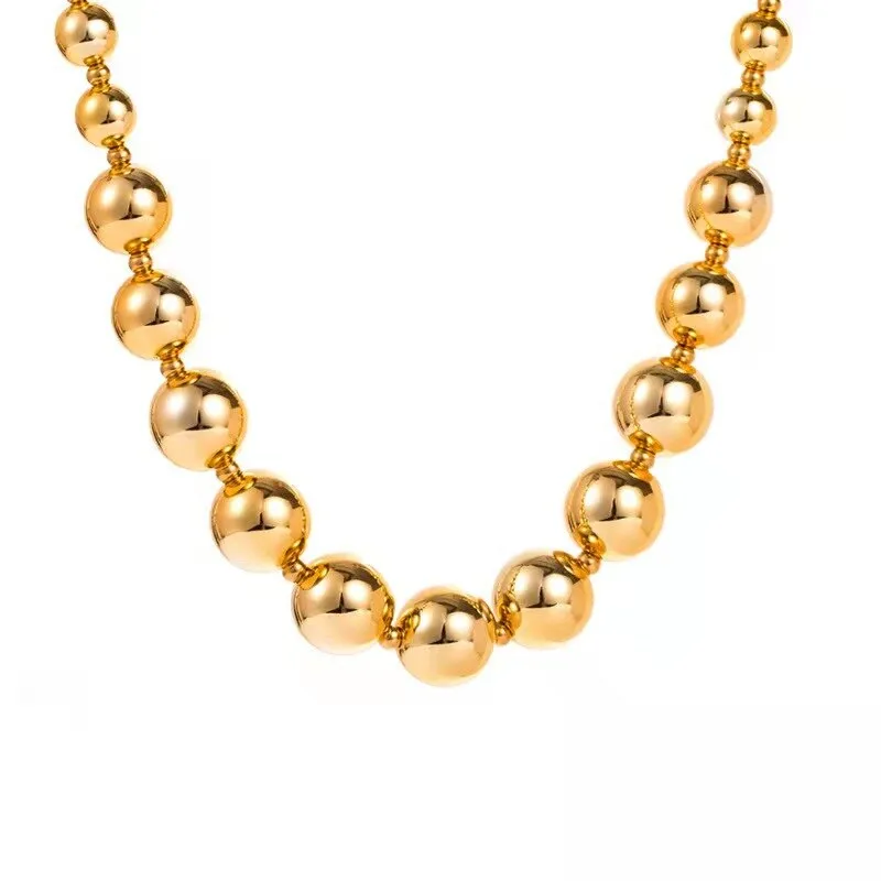 Exaggerated CCB Material Large Round Ball Beads Choker Necklace For Women