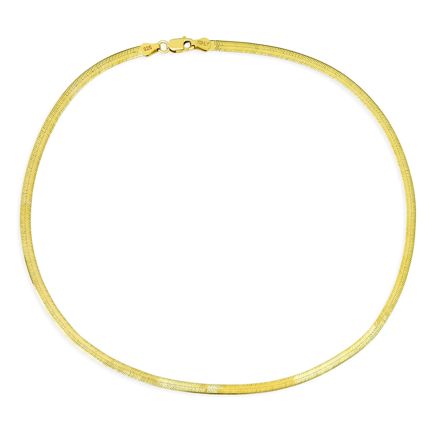 Flat Flexible 14k Gold Overlay Sterling Silver Chain Necklace Made in Italy 16-24"
