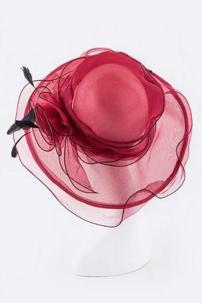Floral Bow Organza Hat