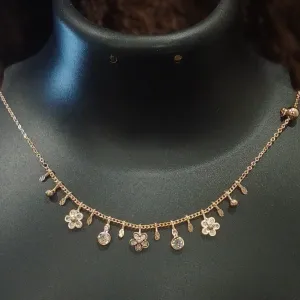 Flowers and shines necklace chain_anti tarnish_ statement jewellery