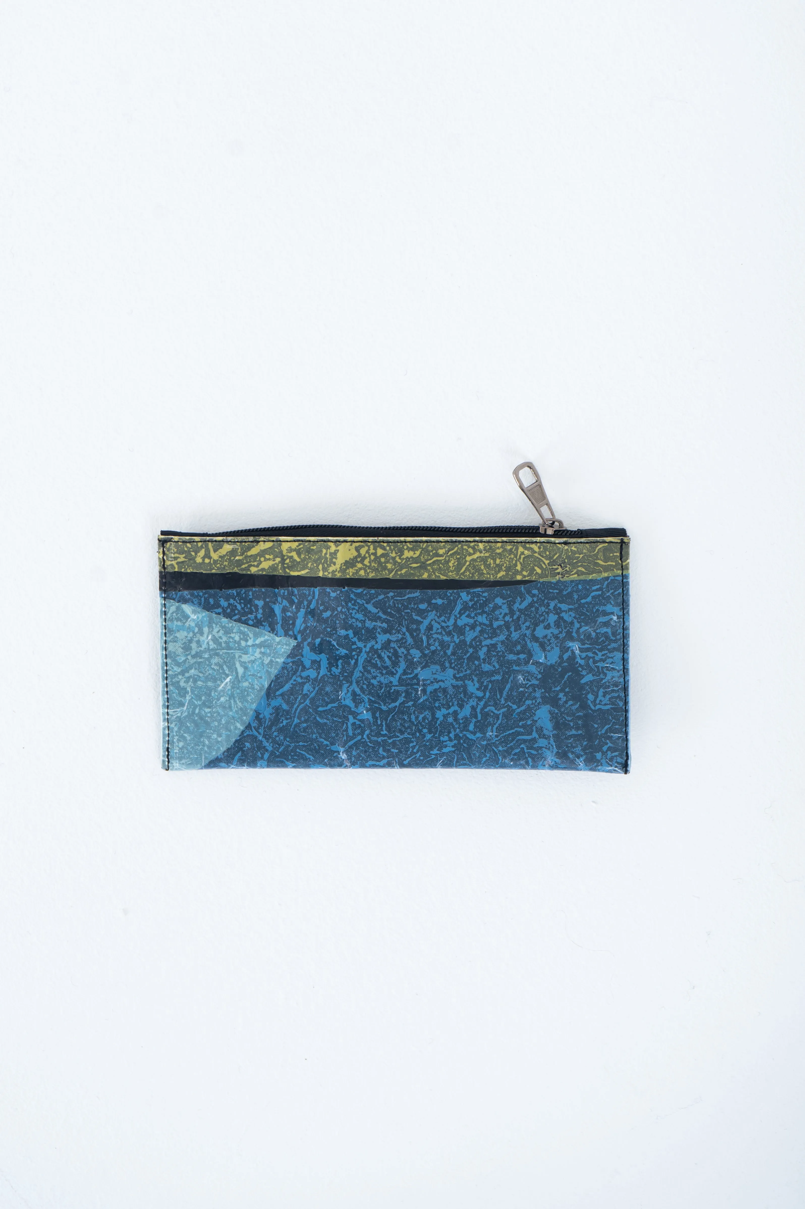 Fur Pouch in Blue Blocks