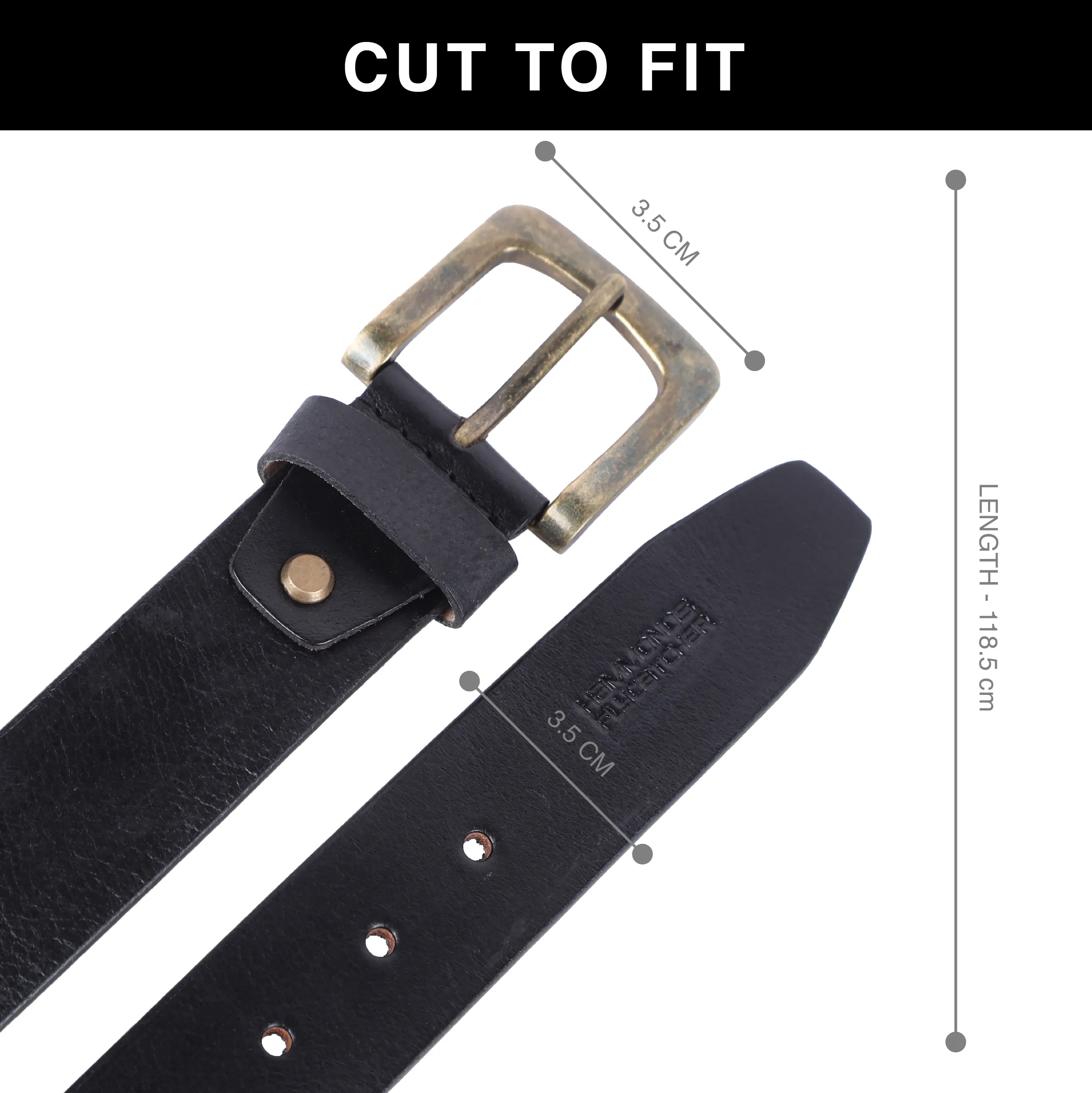 Genuine Leather Belt for Men - Waist Belt Ideal for Casual, Formal - Fits Waist 28-46 Inch