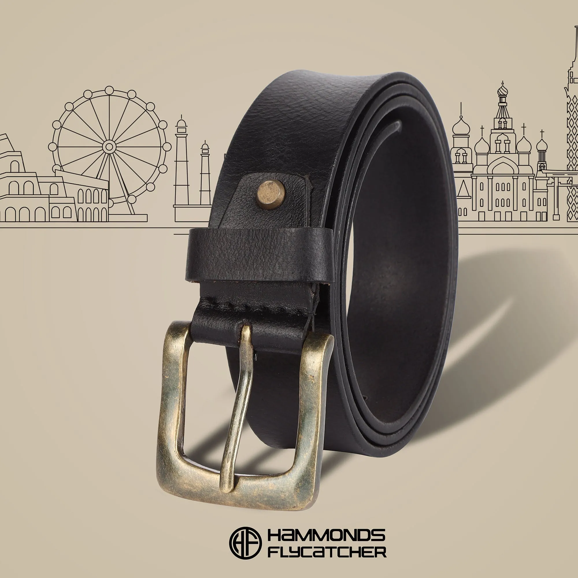 Genuine Leather Belt for Men - Waist Belt Ideal for Casual, Formal - Fits Waist 28-46 Inch