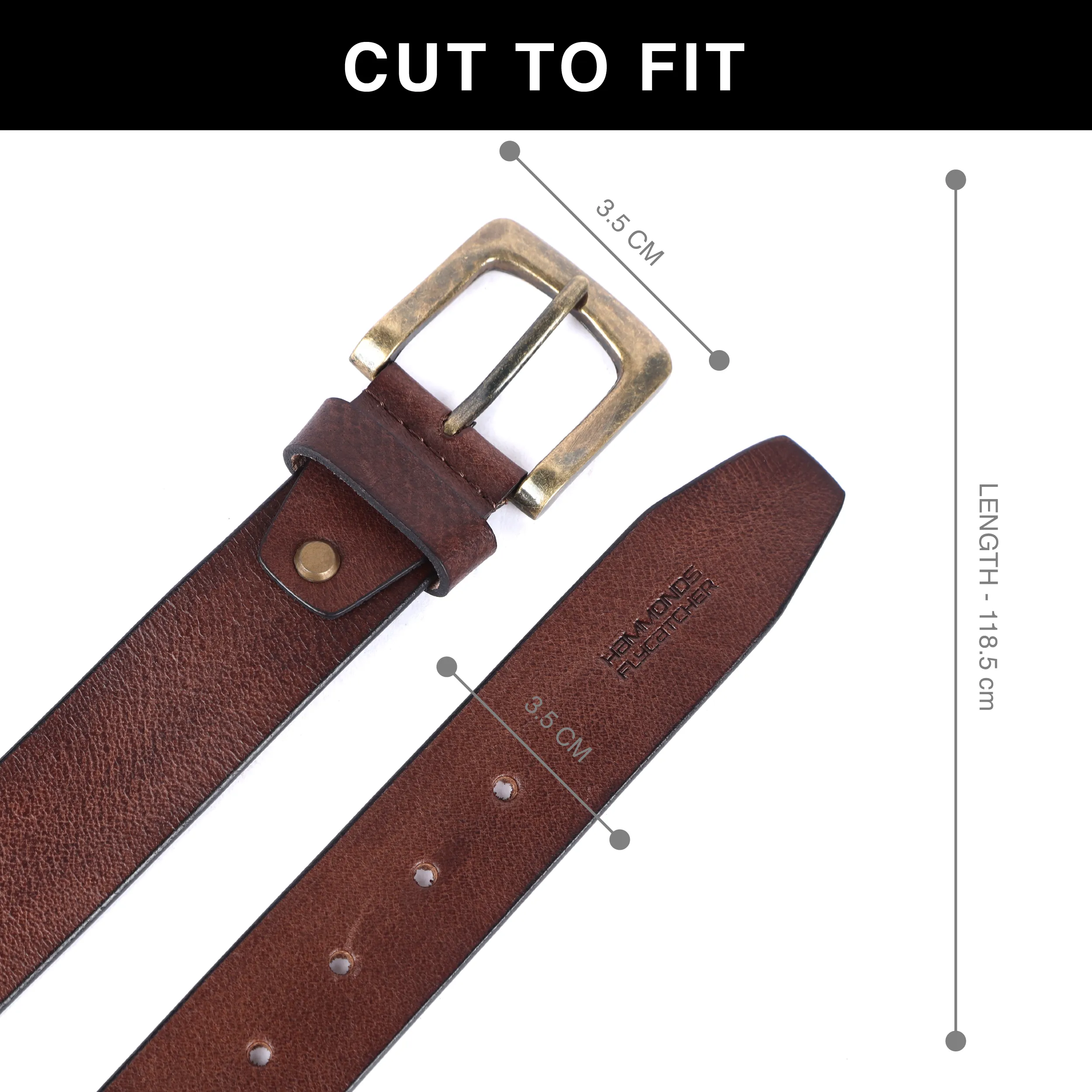Genuine Leather Belt for Men - Waist Belt Ideal for Casual, Formal - Fits Waist 28-46 Inch