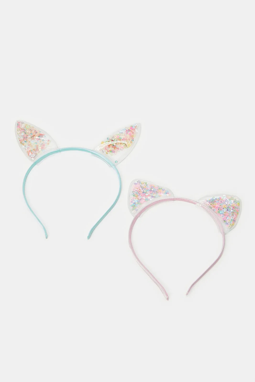 Girls Pink And Blue Embellished Headband (Pack of 2)