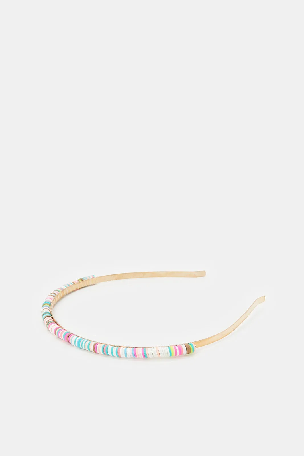 Girls Yellow And Pink Embellished Headband Set (Pack of 2)