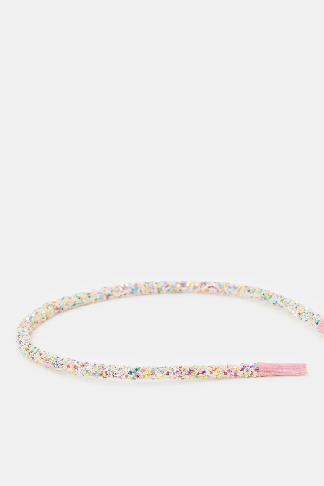 Girls Yellow And Pink Embellished Headband Set (Pack of 2)
