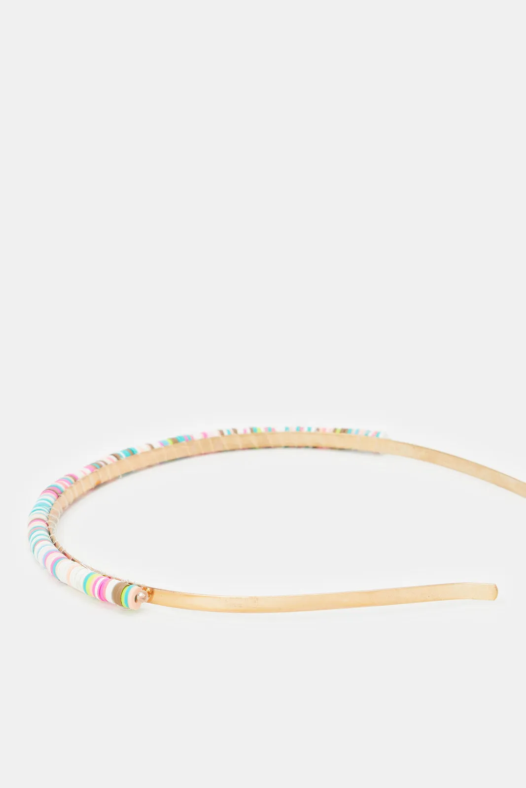 Girls Yellow And Pink Embellished Headband Set (Pack of 2)