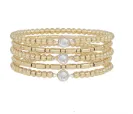Gold Crystal Accent Bracelet Set