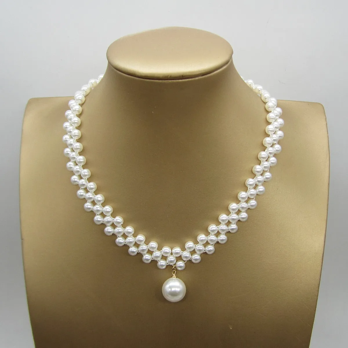 Gothic Trendy Pearl Chain Chokers Necklace For Women
