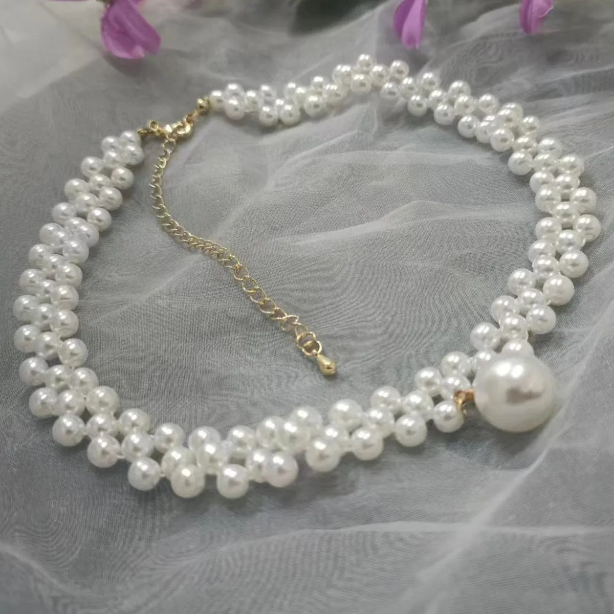 Gothic Trendy Pearl Chain Chokers Necklace For Women