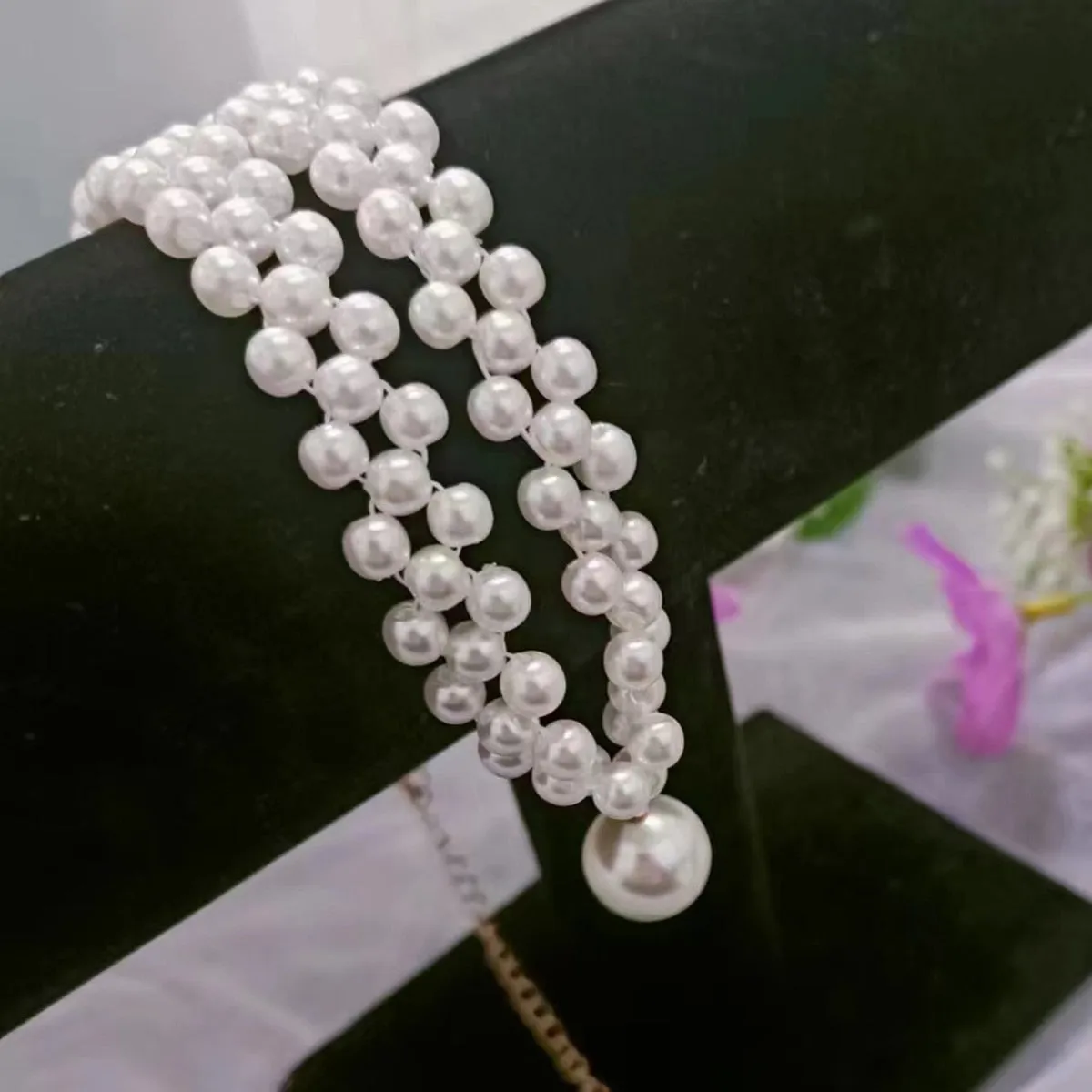 Gothic Trendy Pearl Chain Chokers Necklace For Women