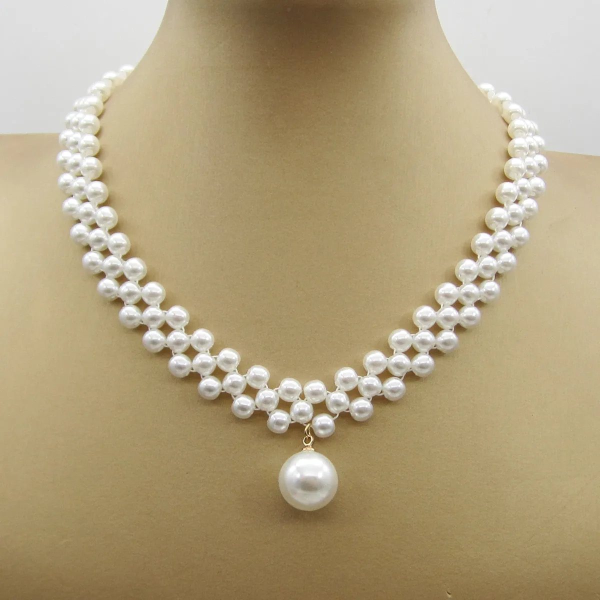 Gothic Trendy Pearl Chain Chokers Necklace For Women