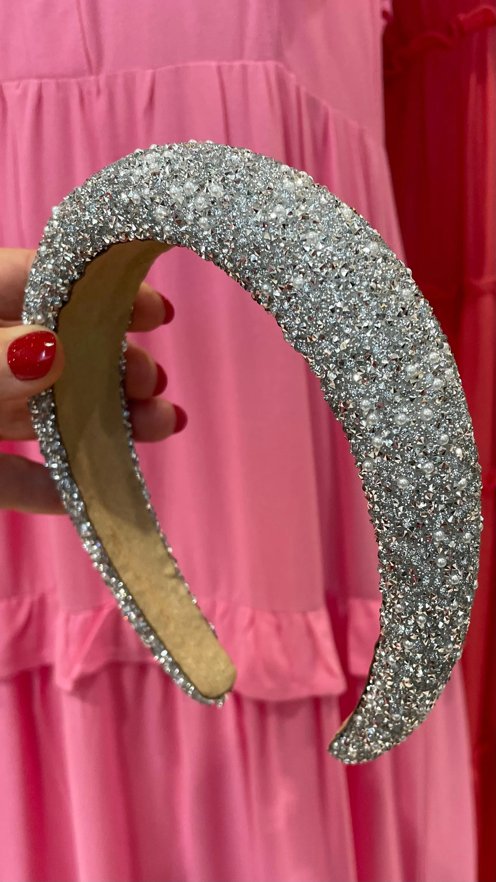 HA040 Confetti Headband Crystal Silver