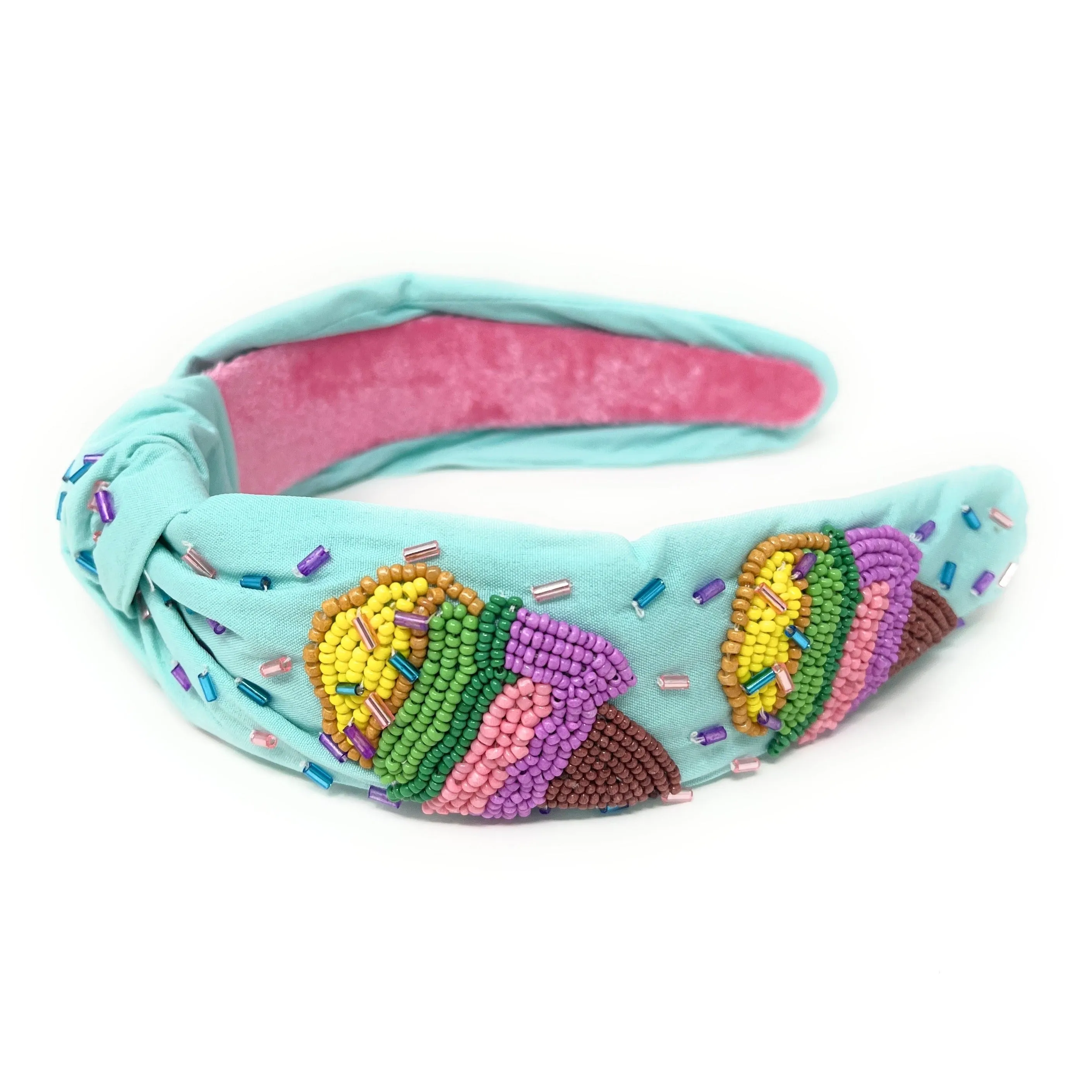 Hand Bead Ice Cream Love Knot Headband