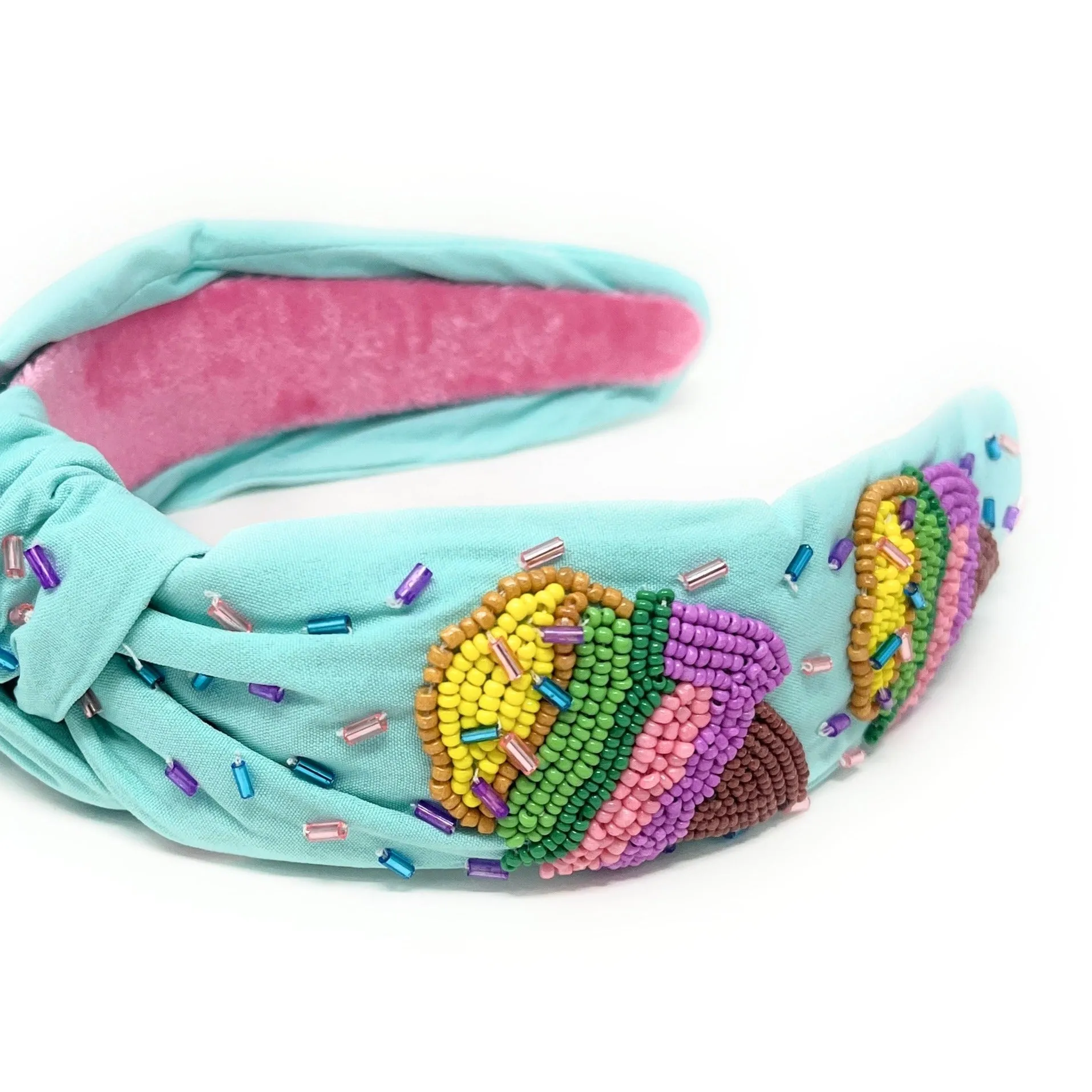 Hand Bead Ice Cream Love Knot Headband