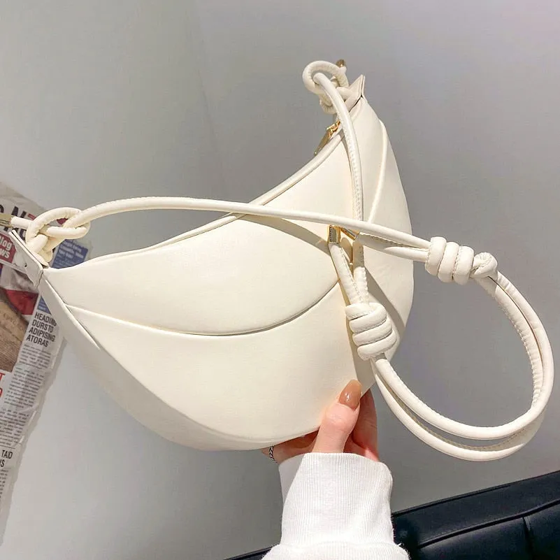 High Capacity Soft PU Leather Shoulder Bags for Women 2021 Branded Luxury White Crossbody Handbags Trending Hand Bag Purses