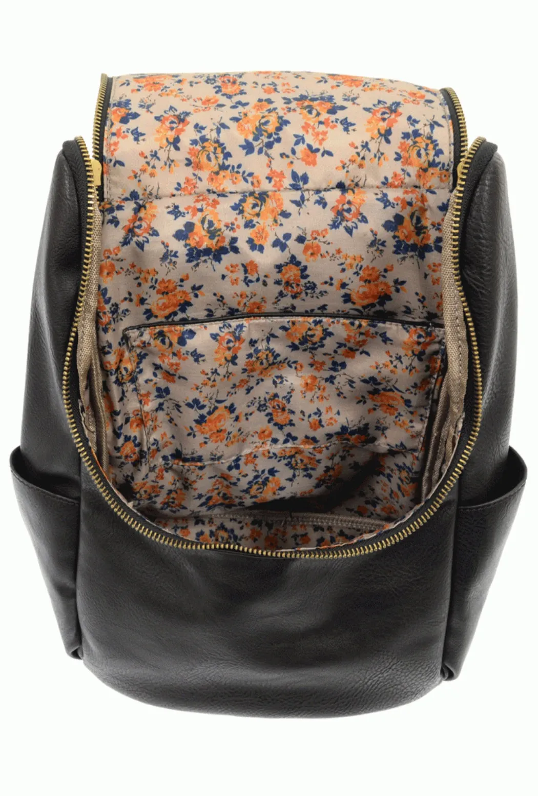 Kerri Vegan Leather Backpack, Black