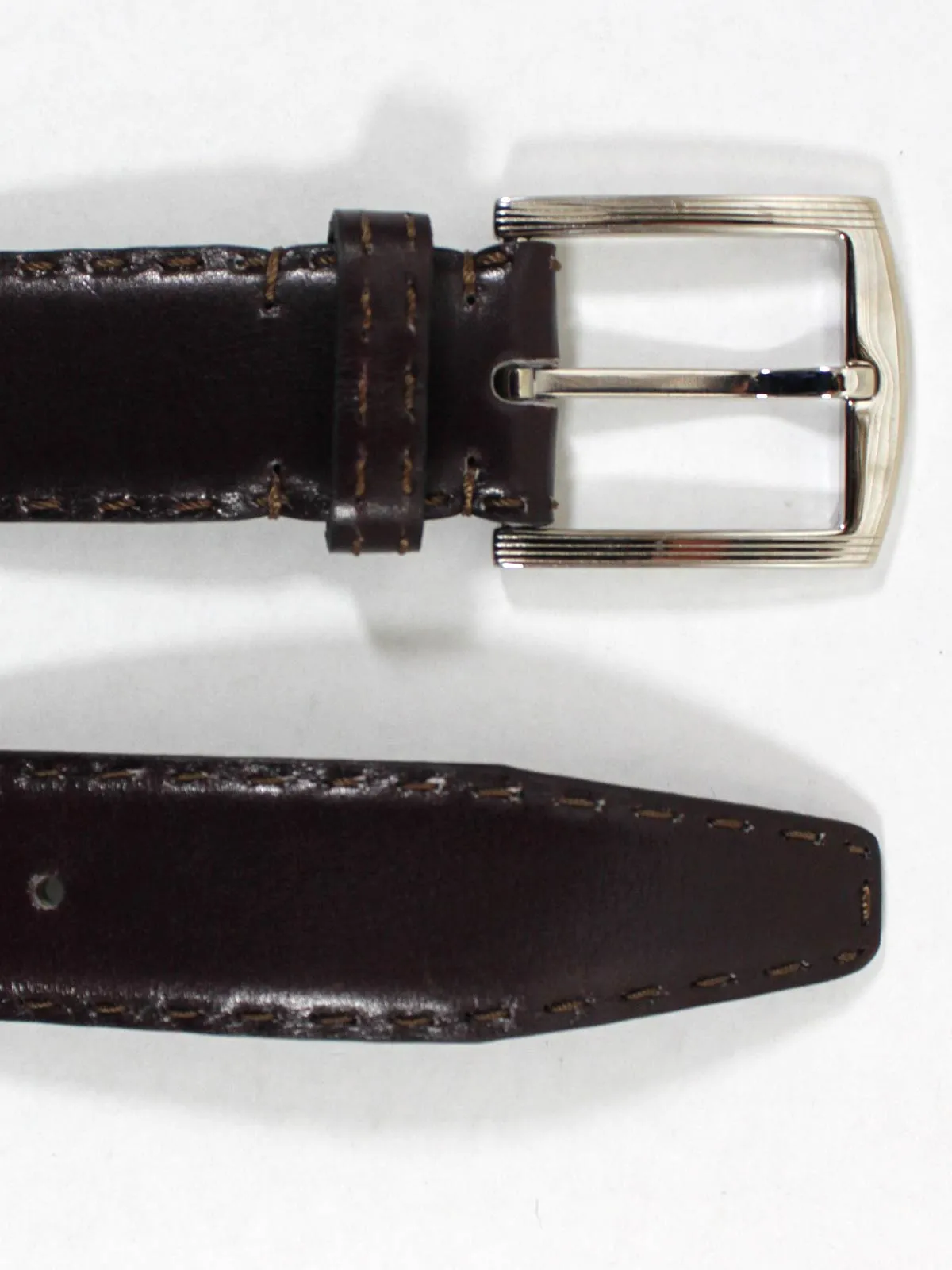 Kiton Leather Belt Dark Brown Men Belt 100 / 40 SALE