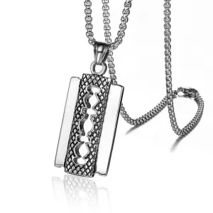 Kpop Big Name Men Titanium Steel Shaver Pendant Necklaces