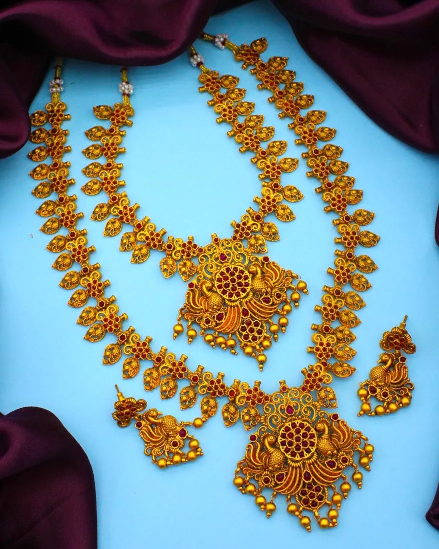 LEAF WITH PEACOCK DESIGNER COMBO SET