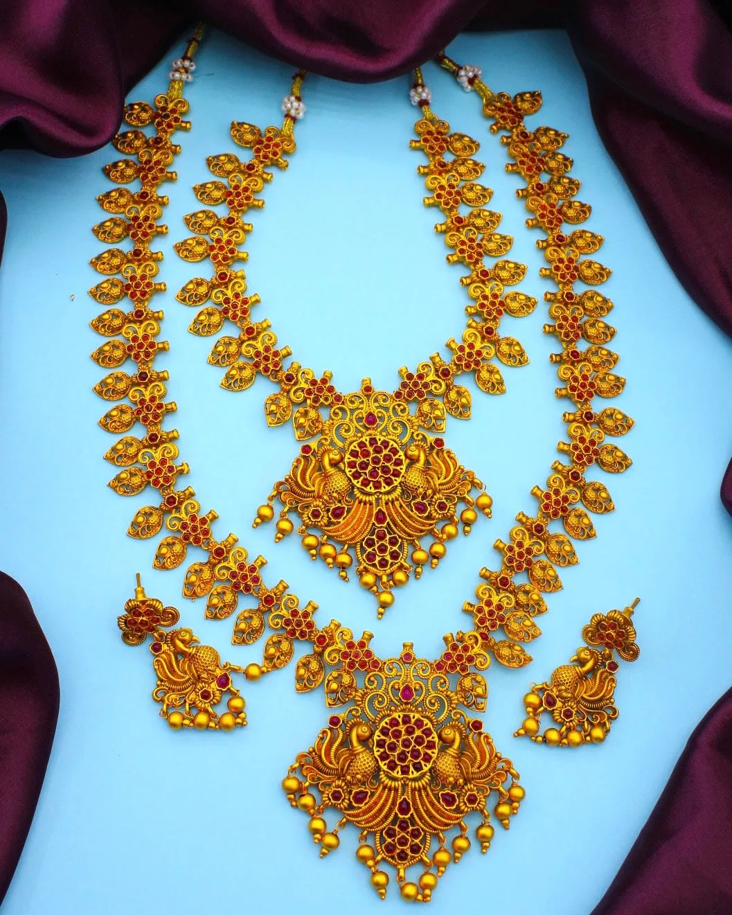 LEAF WITH PEACOCK DESIGNER COMBO SET