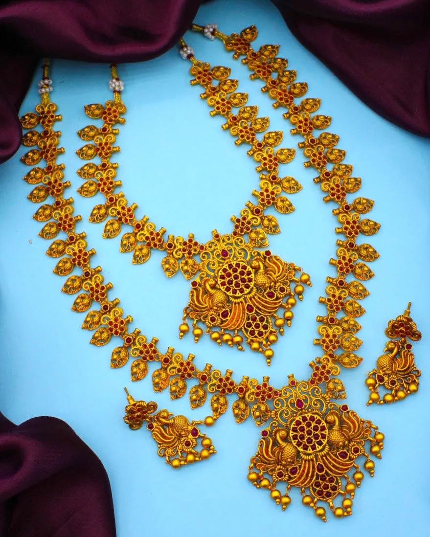 LEAF WITH PEACOCK DESIGNER COMBO SET