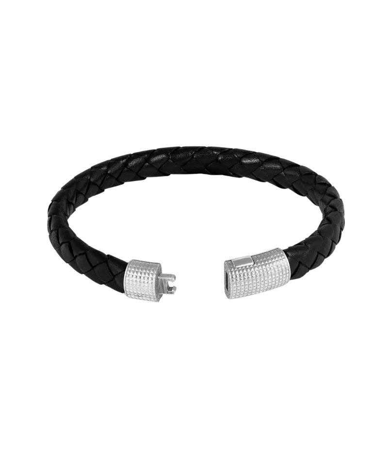 Leather Bracelet in Black Leather