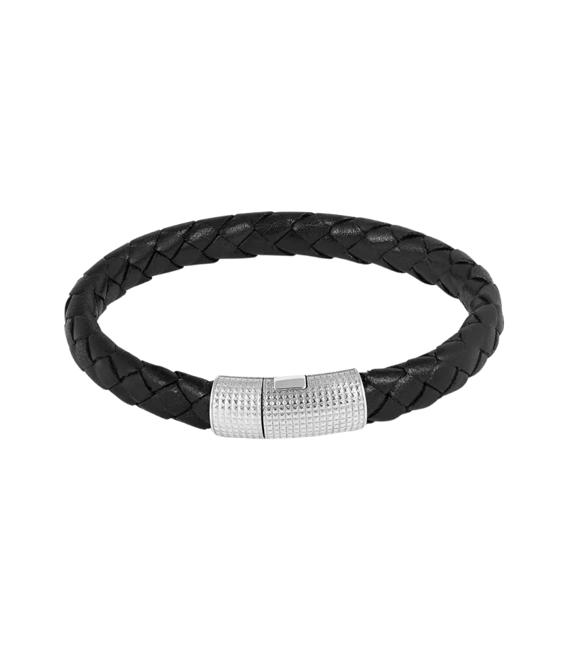 Leather Bracelet in Black Leather
