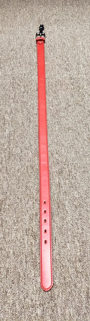 Lorenzo -- Men's Plain Leather Belt -- Red