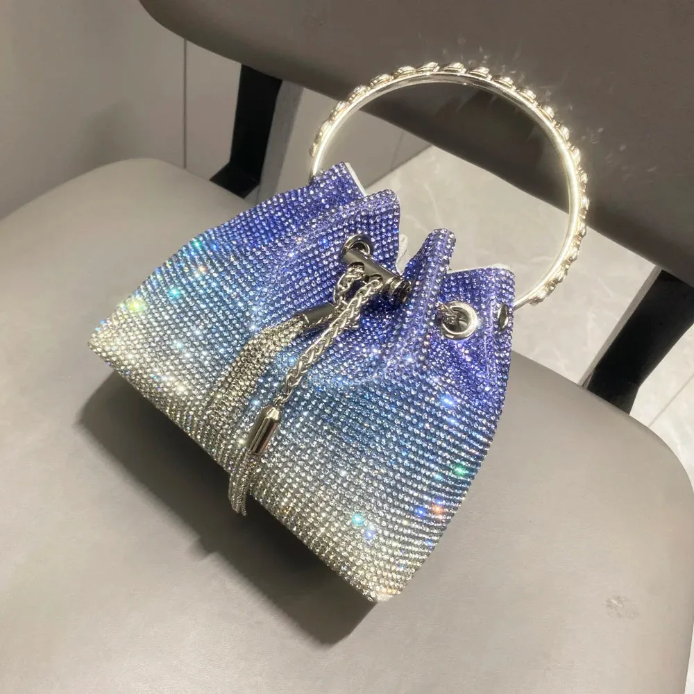Luxury Rhinestone Handle Clutch Bag - Designer Crystal Evening Purse & Shoulder Bag