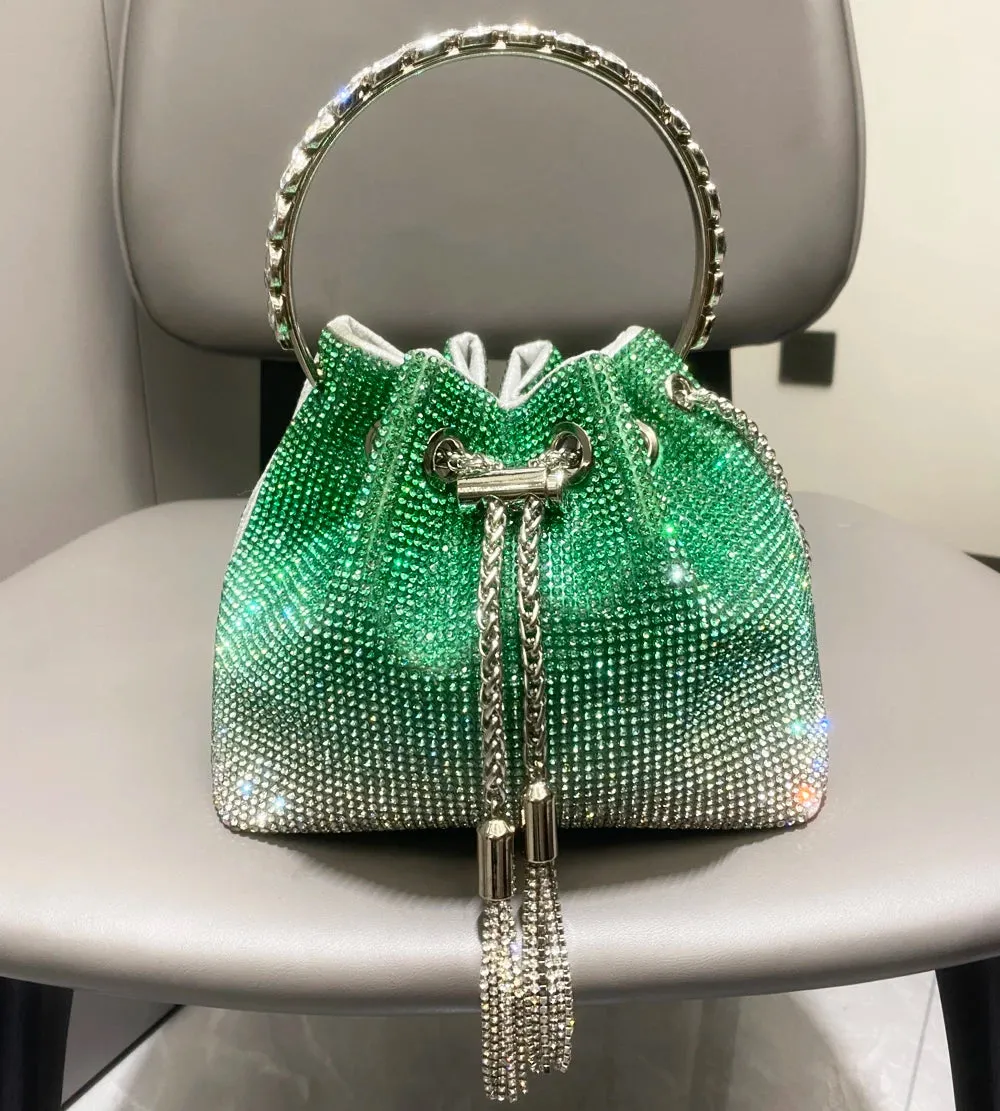 Luxury Rhinestone Handle Clutch Bag - Designer Crystal Evening Purse & Shoulder Bag