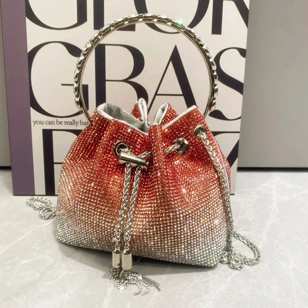 Luxury Rhinestone Handle Clutch Bag - Designer Crystal Evening Purse & Shoulder Bag