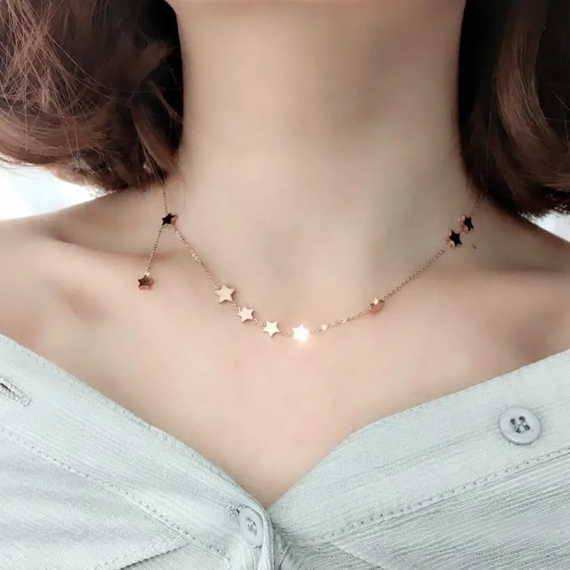 Necklaces Charm Jewelry Stainless Steel Stars Fashion #ET206