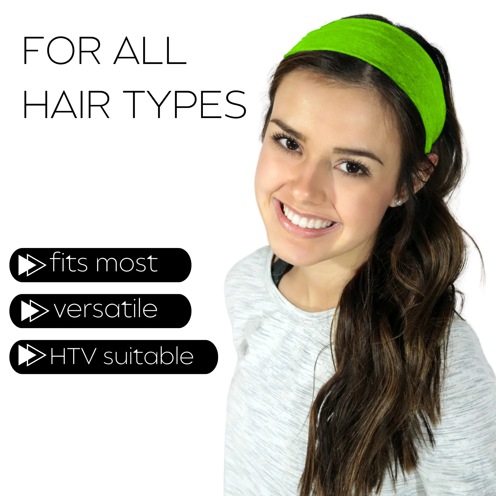 Neon Green Cotton Headbands - 12 Pack