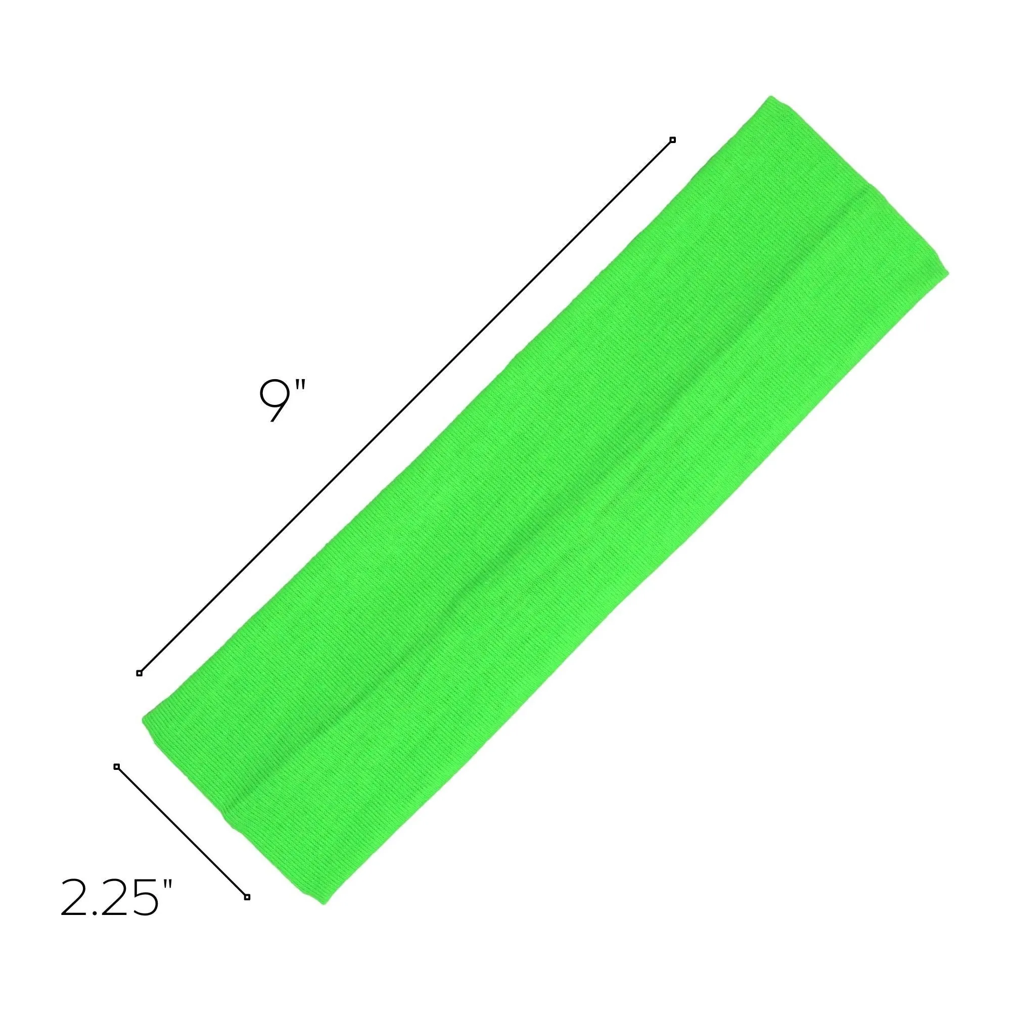 Neon Green Cotton Headbands - 12 Pack