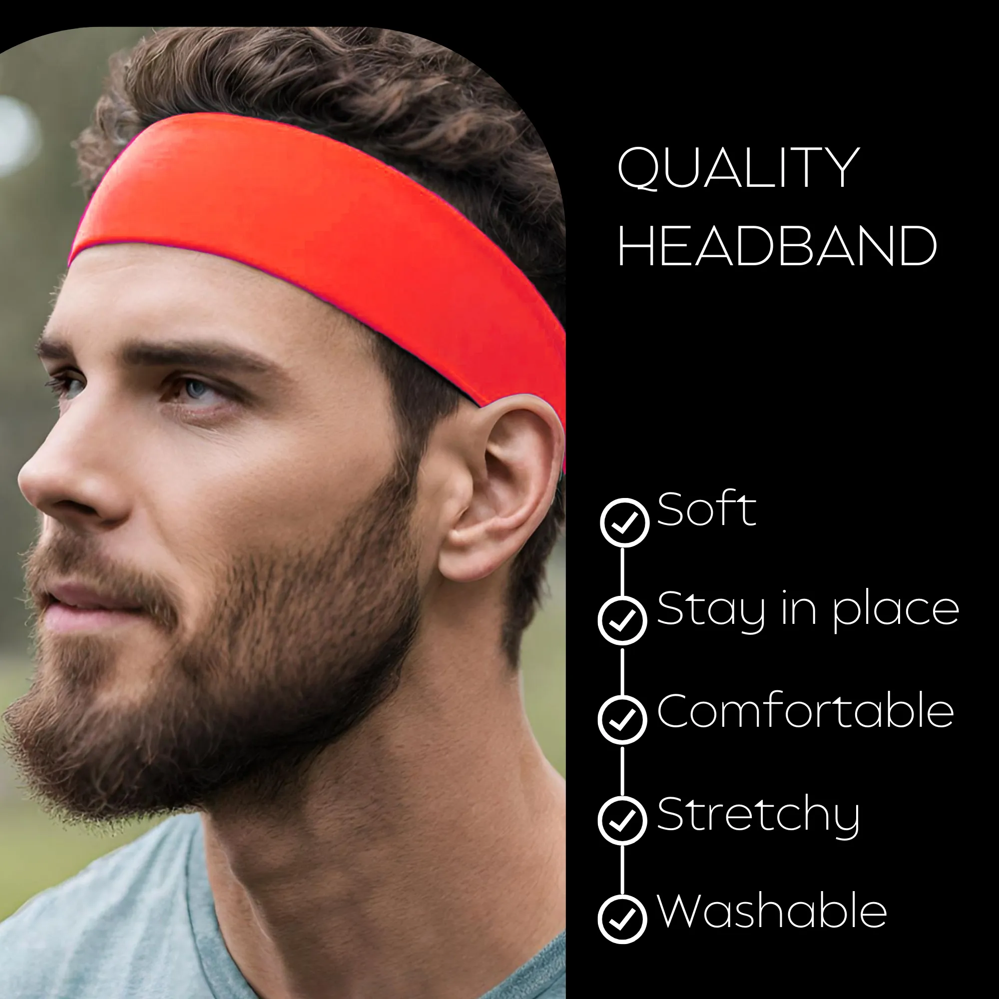 Neon Orange Cotton Headband