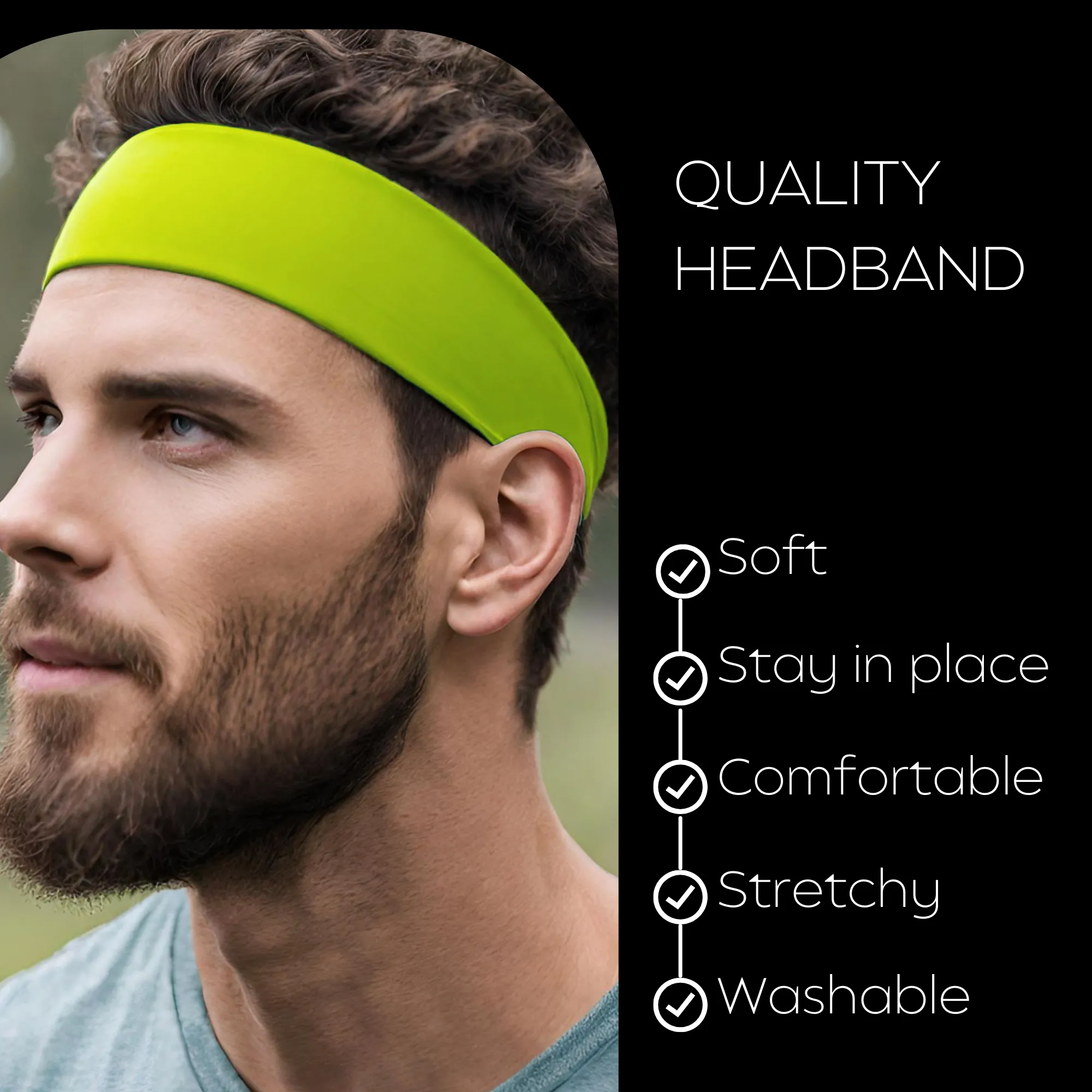 Neon Yellow Cotton Headband