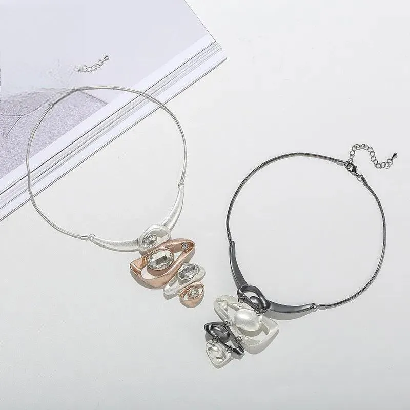 New In Geometric Vintage Necklace Chains On the Neck Pendants for Women's