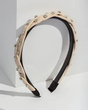 Nude Crystal Detail Twist Headband