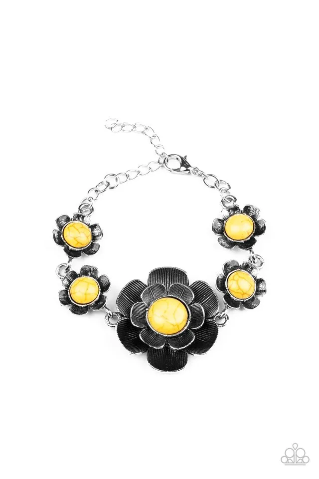 Paparazzi Bracelet ~ Badlands Blossom - Yellow