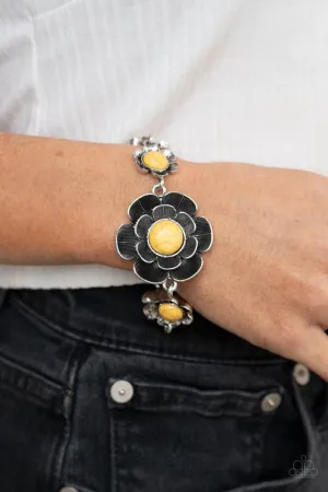 Paparazzi Bracelet ~ Badlands Blossom - Yellow