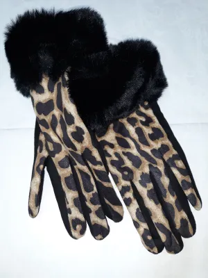 Peach feel Animal print Gloves