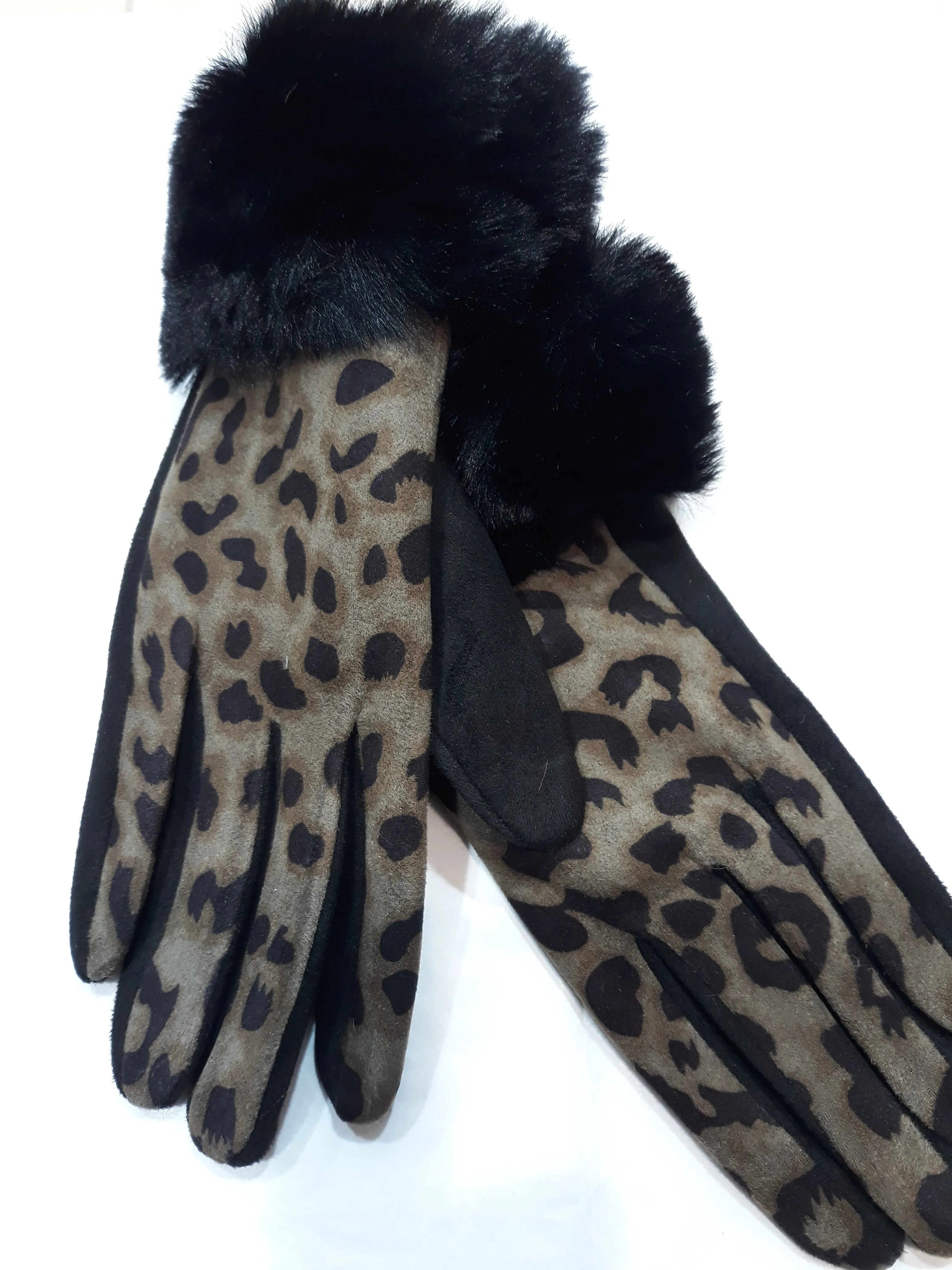 Peach feel Animal print Gloves