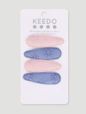 Pink & Blue Pack of 4 Clips