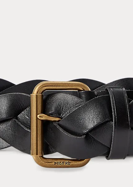 Polo Ralph Lauren Braided Vachetta Leather Belt - Black