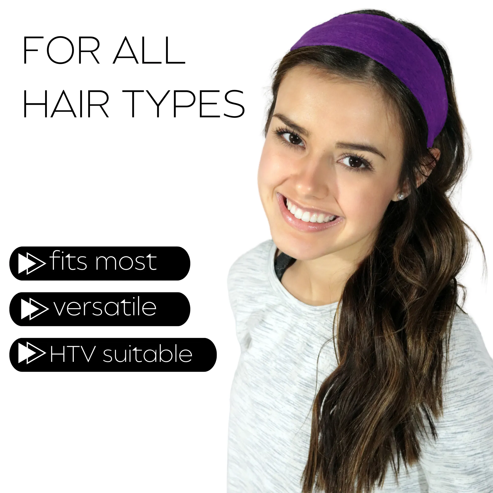 Purple Cotton Headbands - 12 Pack